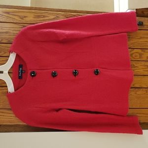 Red Evan-Picone Jacket with Black Buttons, PS, Like New